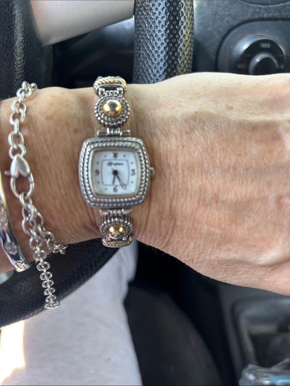Brighton Two-Tone Silver and Gold Women's Bracelet Watch